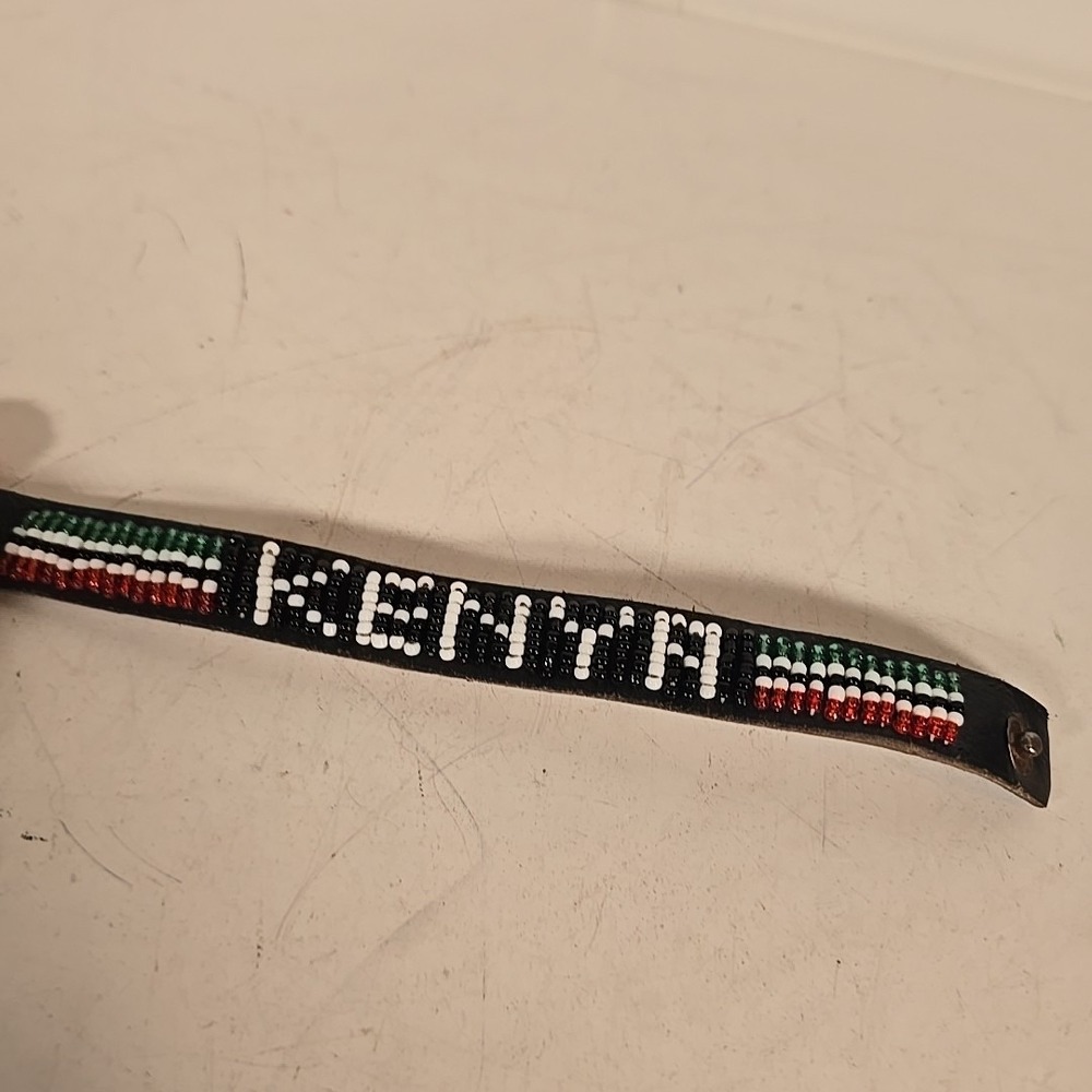 Wrist Band Bracelet Beads Colorful African Unisex Leather Kenya